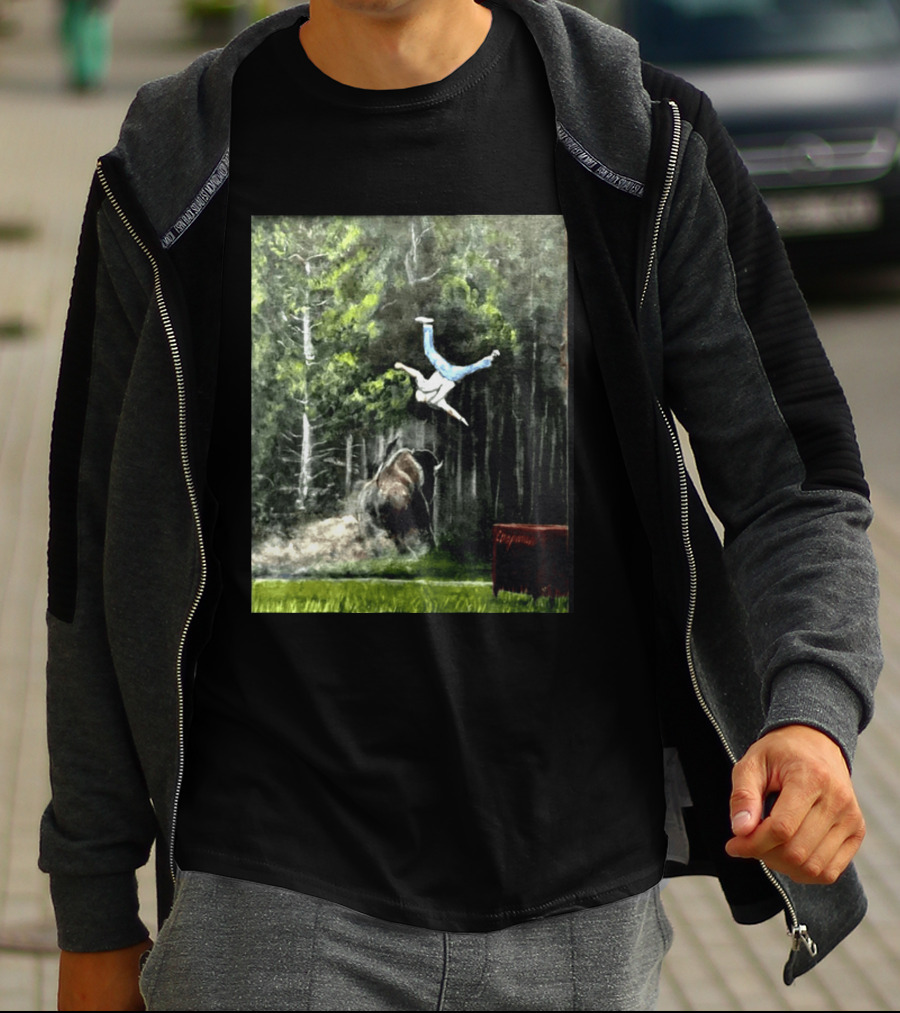 Raccoon Flaming Fart Chaos With Hippo And Unexpected Forest Flip T-Shirt