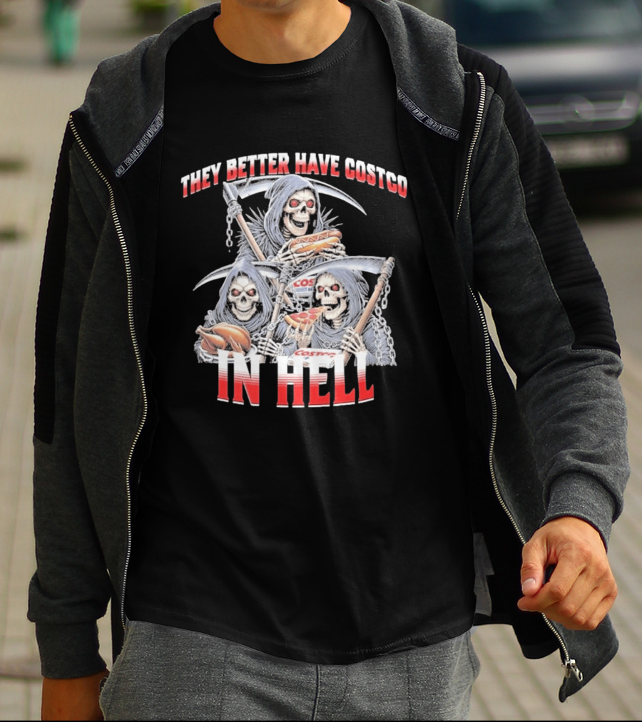 Skull Reapers Enjoying Costco Snacks In Hell T-Shirt