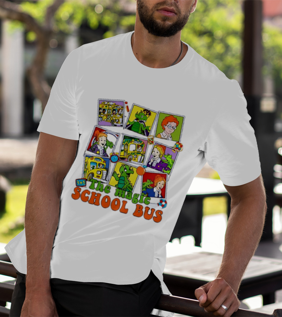 1+1 The Magic School Bus Characters And Adventure Scenes T-Shirt