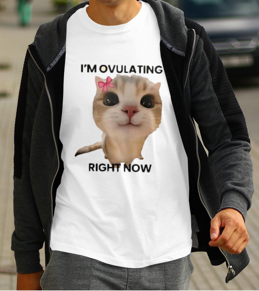 I'm Ovulating Right Now Cute Cat With Bow T-Shirt