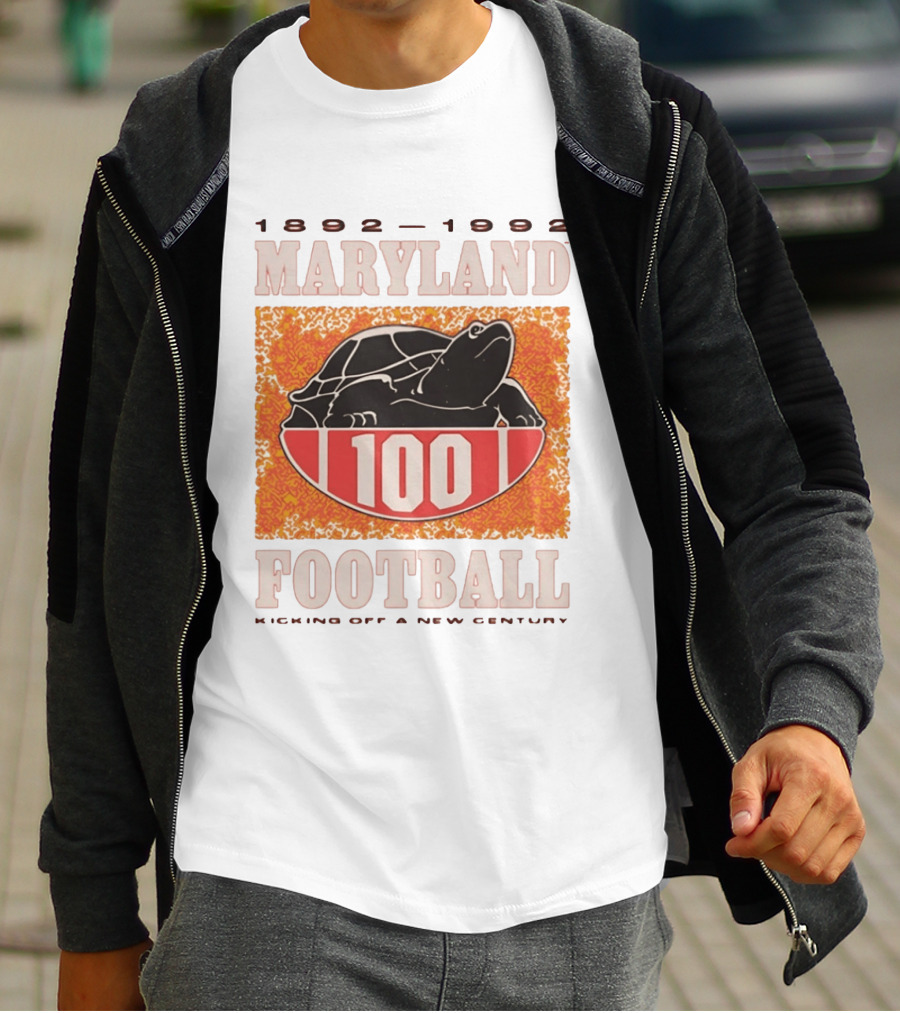 Maryland Football 1892 1992 Centennial Kicking Off A New Century Terps Turtle T-Shirt