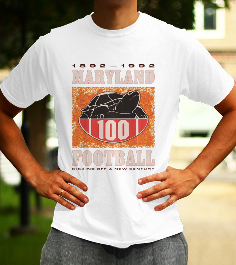 Maryland Football 1892 1992 Centennial Kicking Off A New Century Terps Turtle T-Shirt