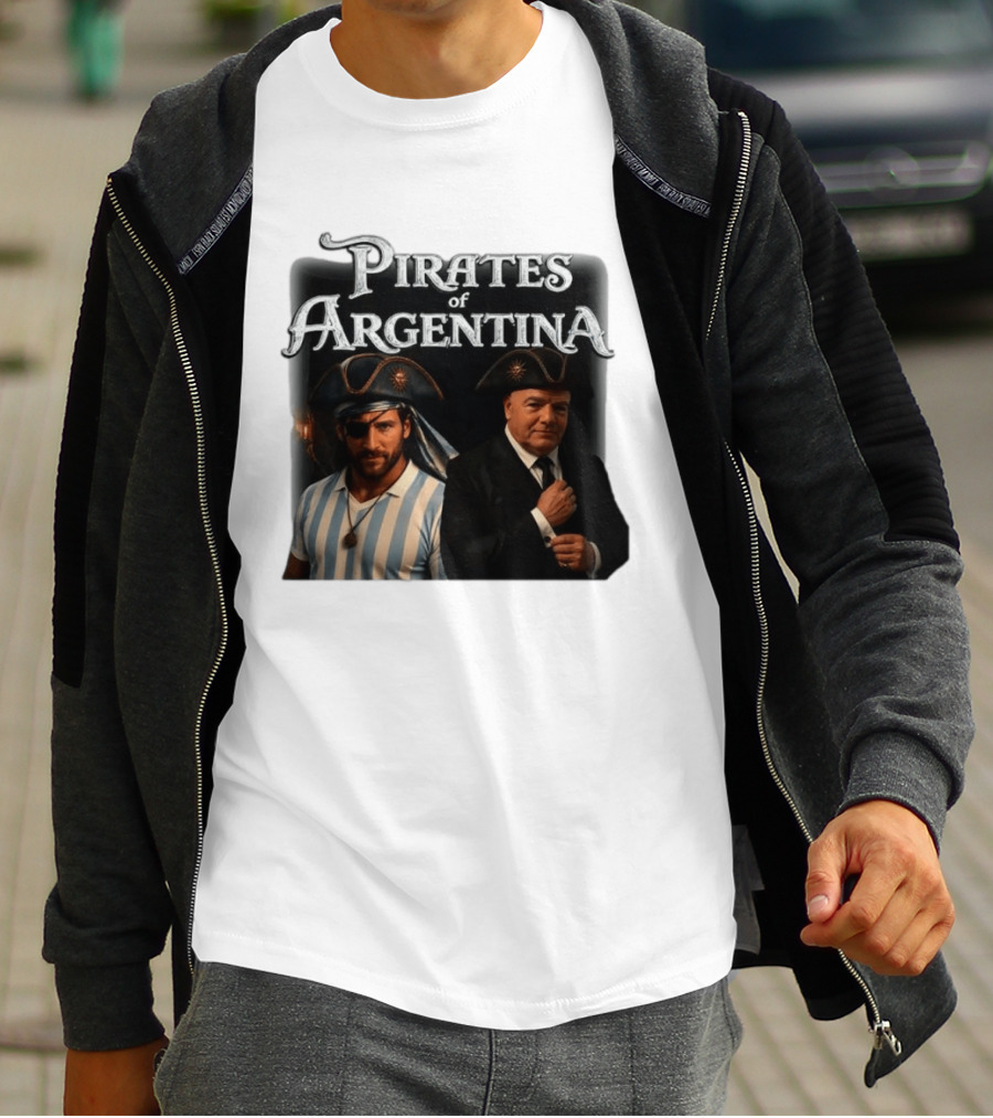 Pirates Of Argentina Messi Infantino Soccer Themed Merchandise T-Shirt