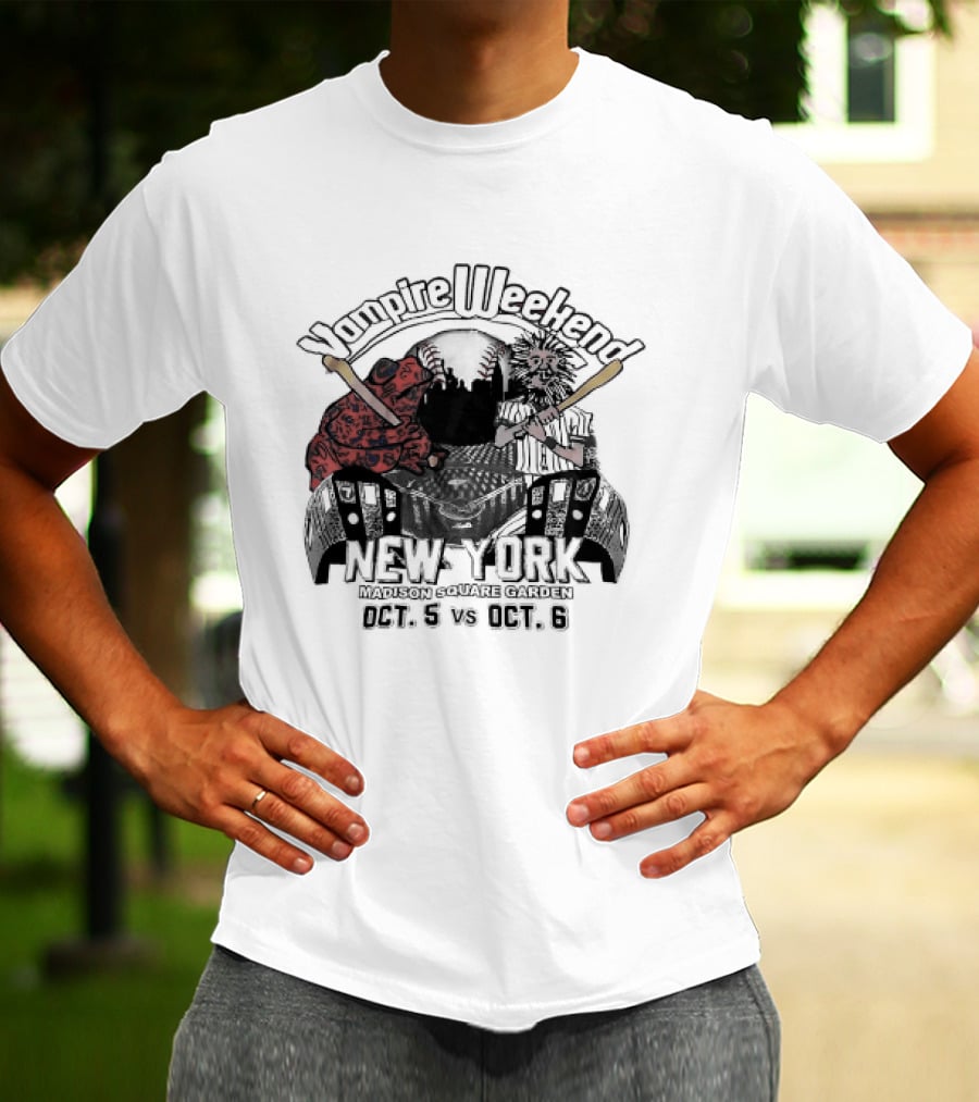 Vampire Weekend Toad Baseball New York Madison Square Garden October T-Shirt