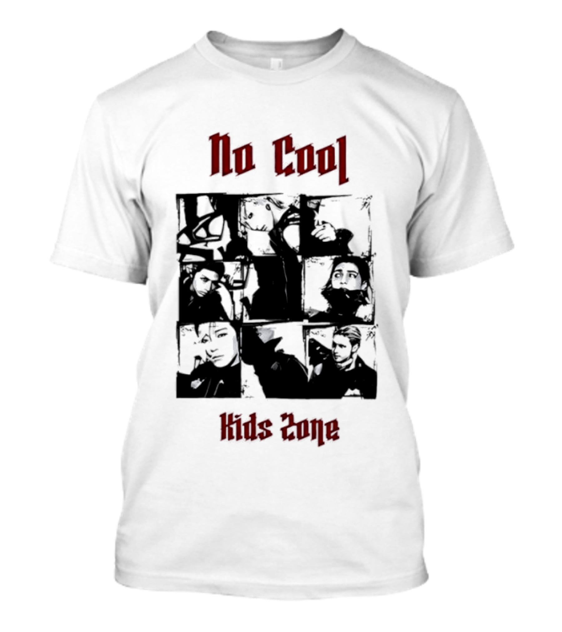 No Cool Kids Zone Photo Collage T-Shirt