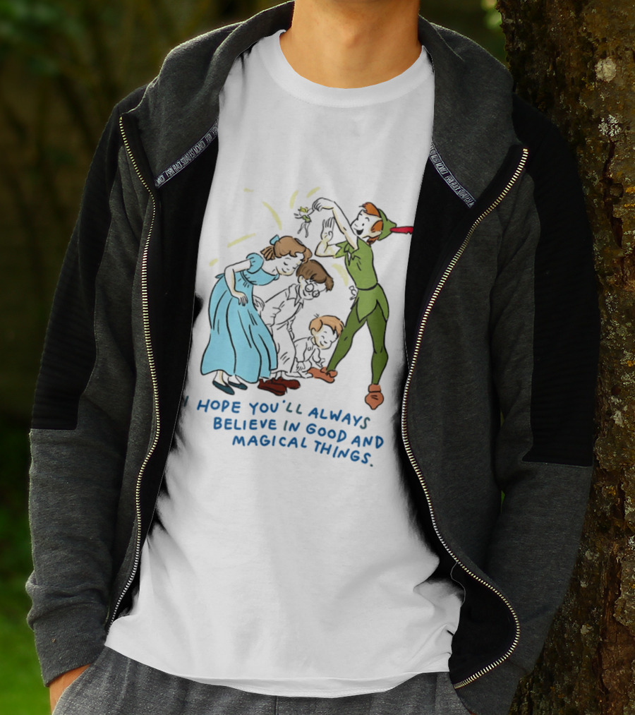 Peter Pan Believe In Good And Magical Things Wendy And Tinker Bell T-Shirt