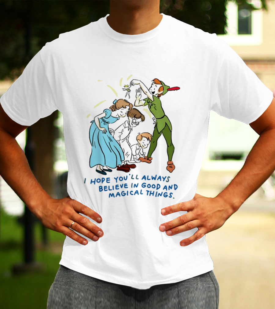 Peter Pan Believe In Good And Magical Things Wendy And Tinker Bell T-Shirt