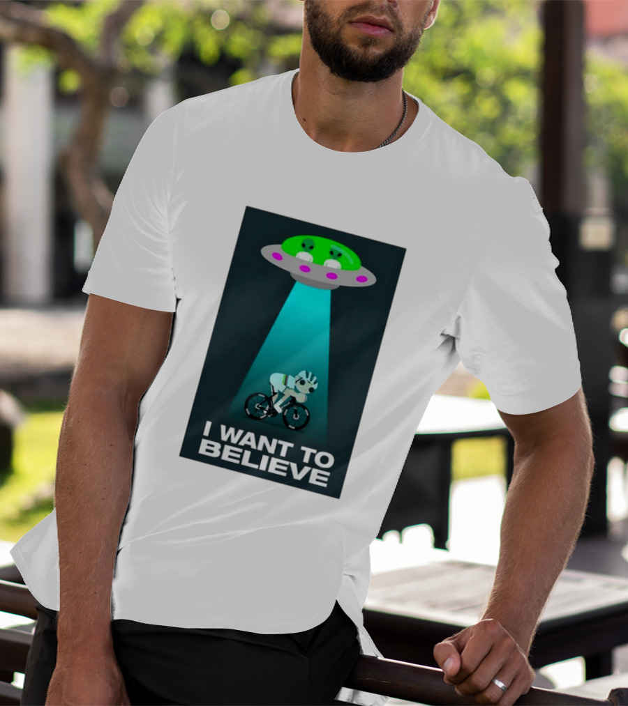 Pogacar UFO Cycling Aliens I Want To Believe T-Shirt
