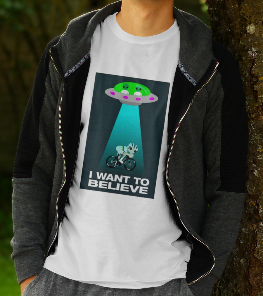 Pogacar UFO Cycling Aliens I Want To Believe T-Shirt