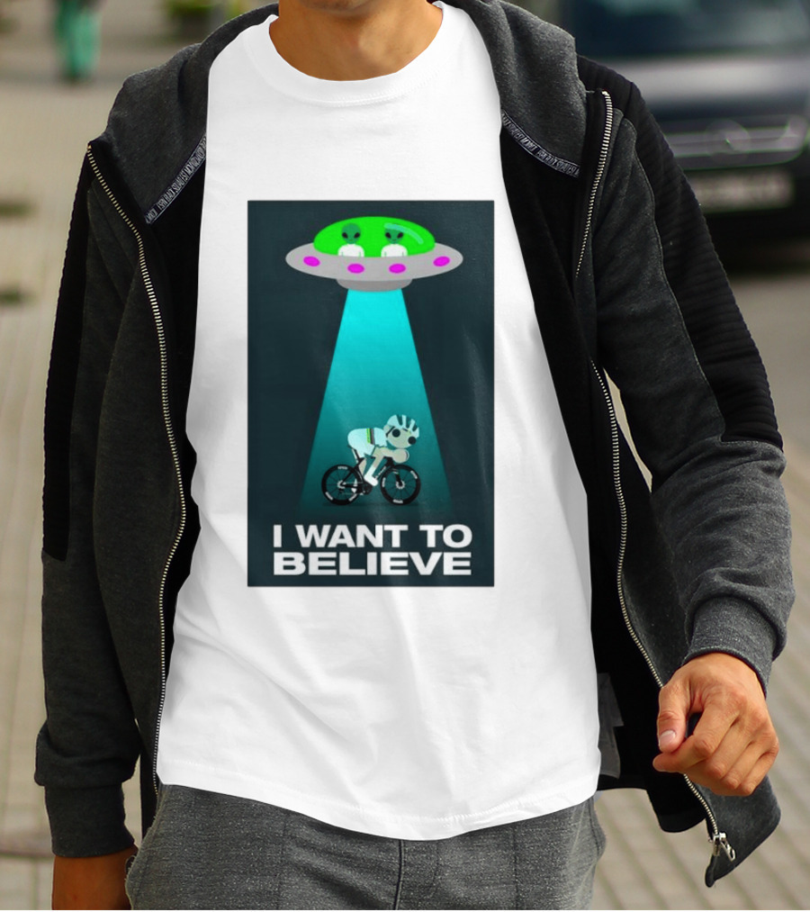 Pogacar UFO Cycling Aliens I Want To Believe T-Shirt