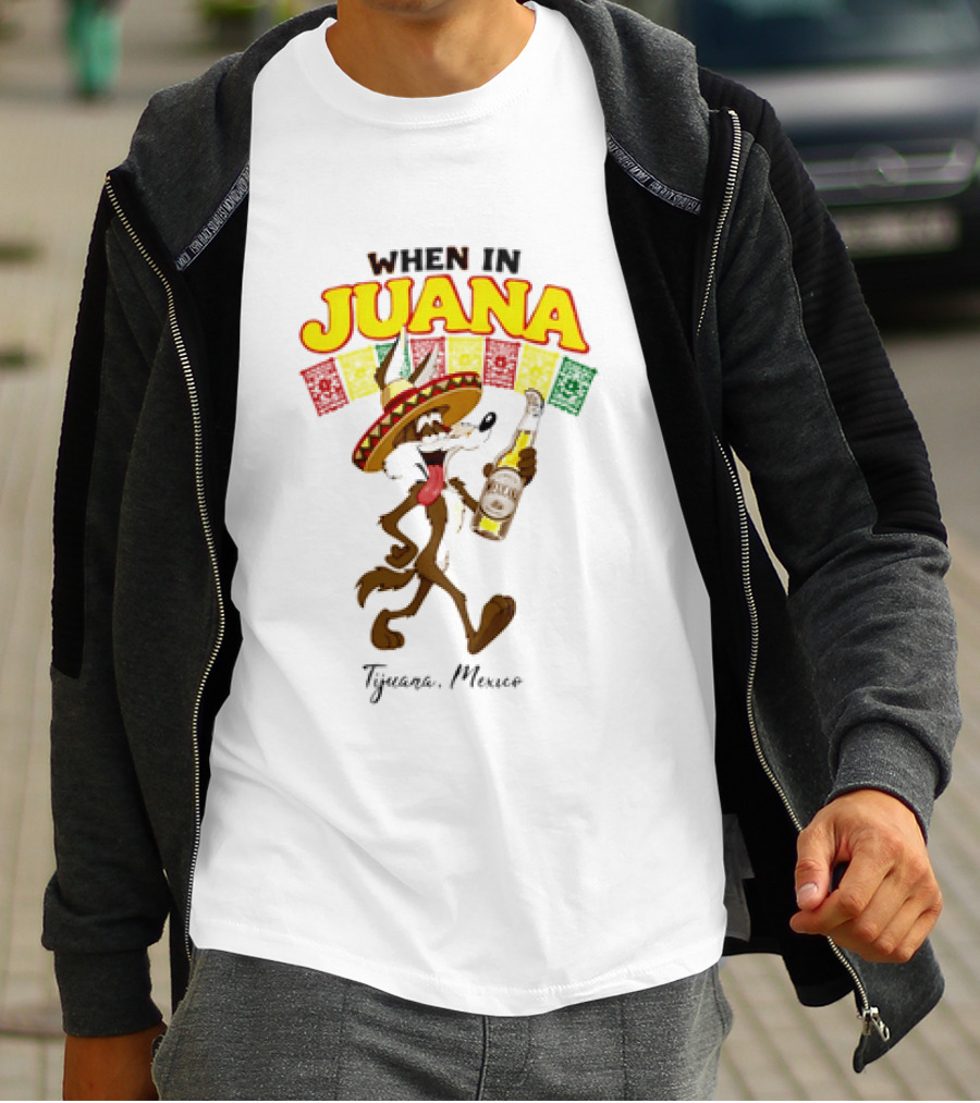 When In Juana Tijuana Mexico Sombrero Flags Fiesta T-Shirt
