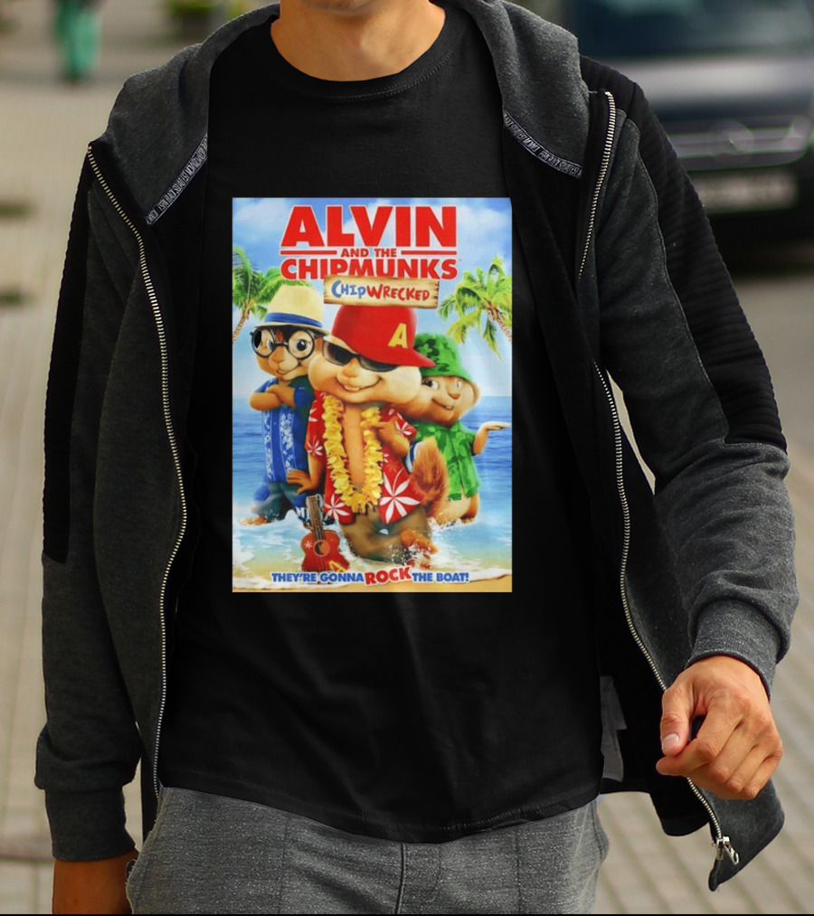 Alvin And The Chipmunks Chipwrecked They're Gonna Rock The Boat Beach Adventure T-Shirt