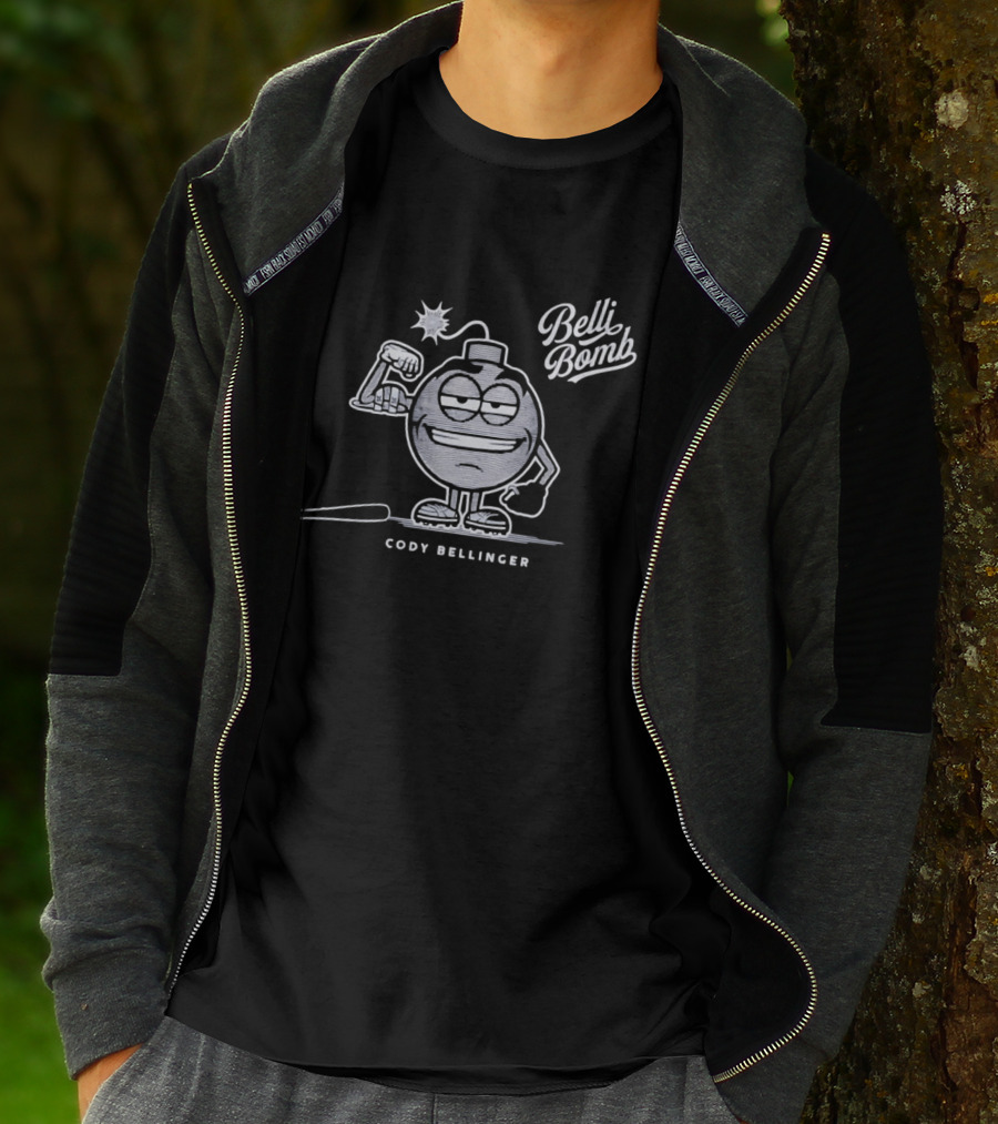 Belli Bomb Cody Bellinger Cartoon Character With Bat And Bomb T-Shirt