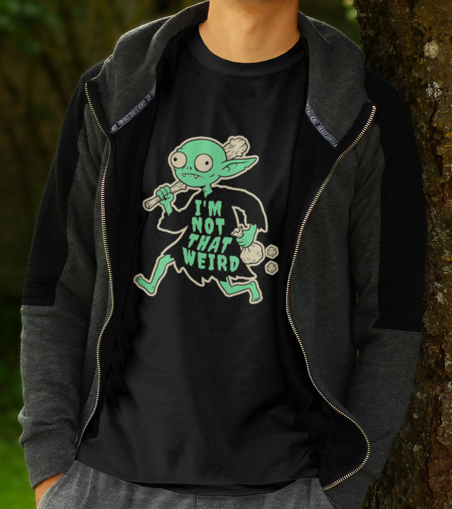 I'm Not That Weird Goblin With D20 Dice Fun Fantasy Role Playing Humor T-Shirt