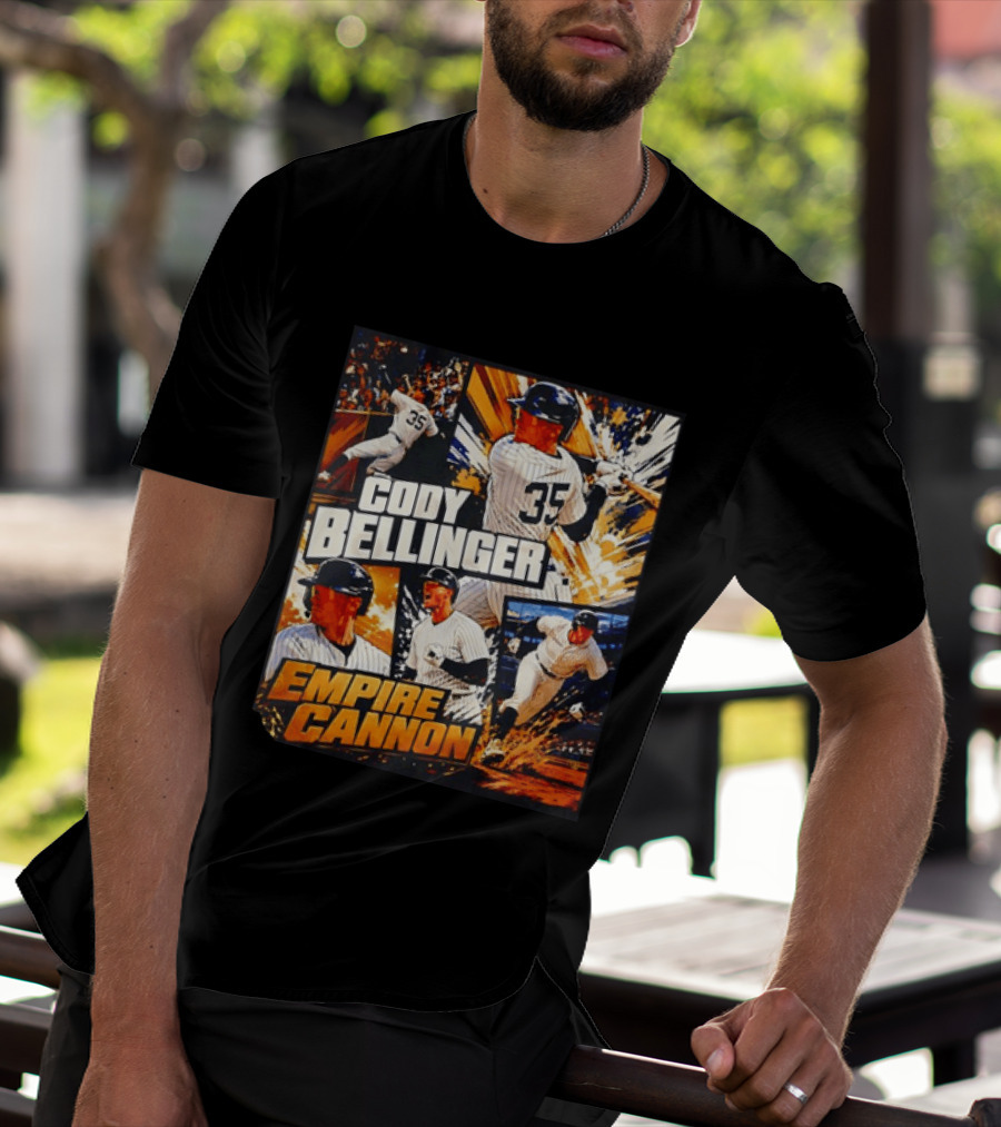 Cody Bellinger Empire Cannon 35 Baseball Action Collage T-Shirt