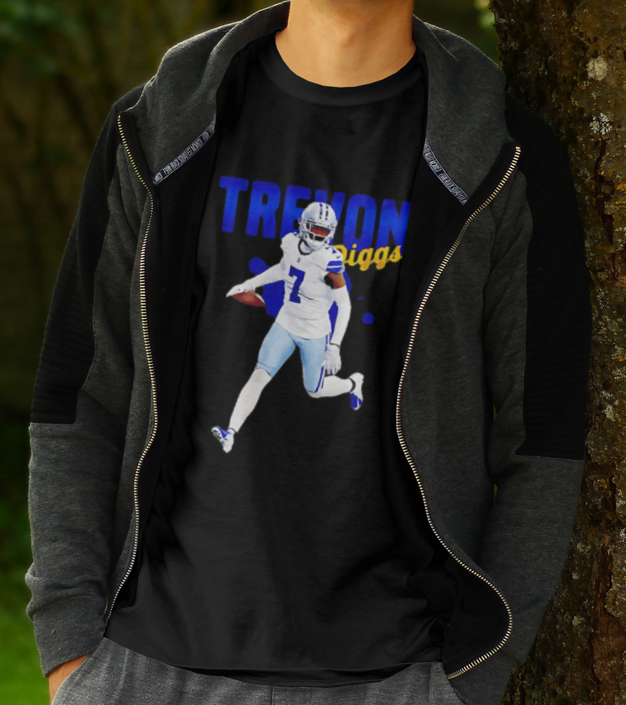 Trevon Diggs Dallas Cowboys Number 7 Running With Football T-Shirt