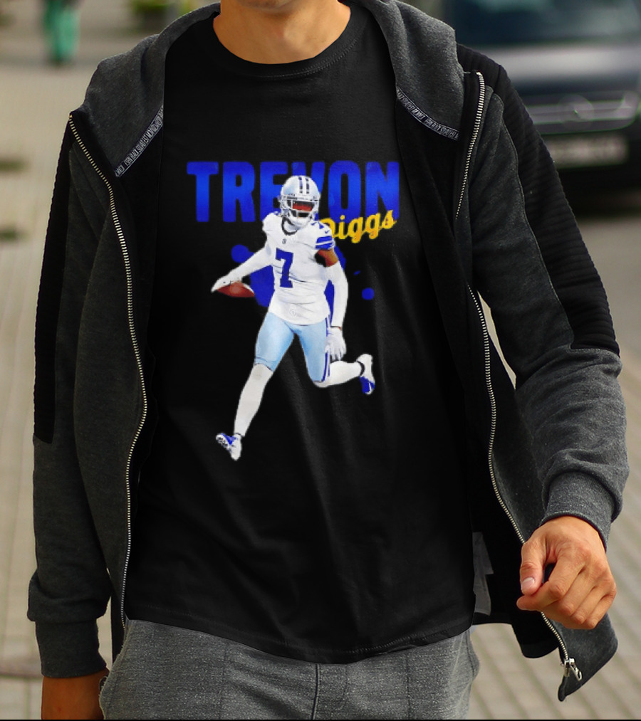 Trevon Diggs Dallas Cowboys Number 7 Running With Football T-Shirt