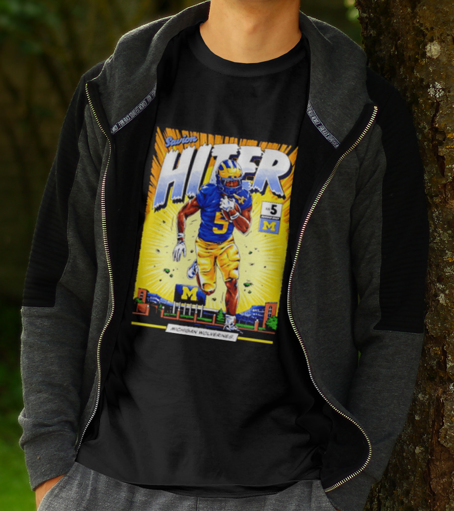Savion Hiter Michigan Wolverines Football Number 5 Comic T-Shirt