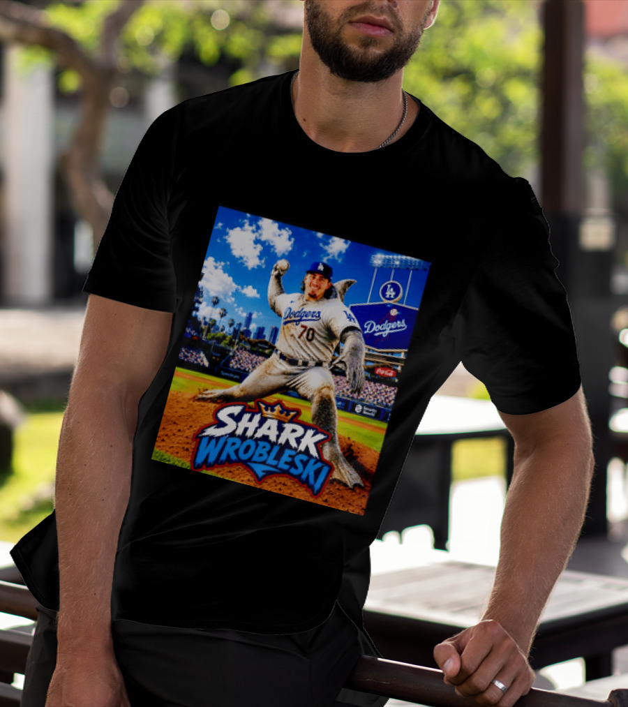 Shark Wrobleski Los Angeles Dodgers No 70 Iconic Baseball Player Fantasy T-Shirt