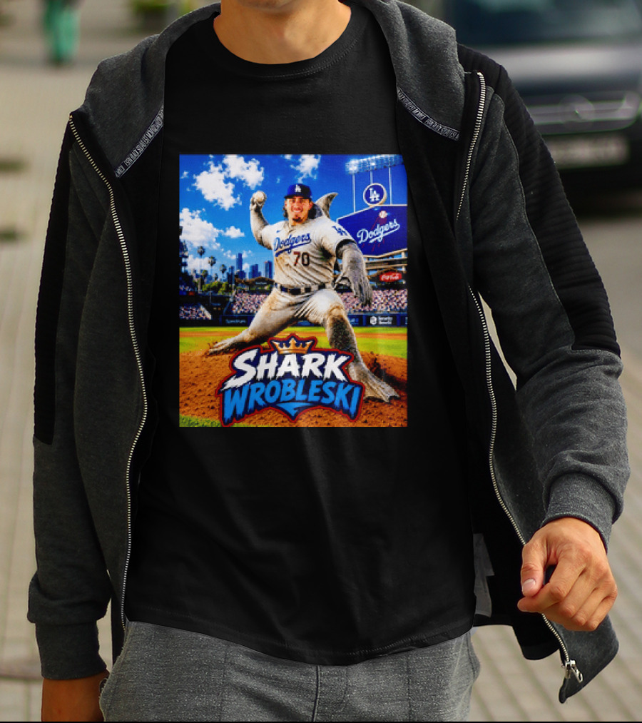 Shark Wrobleski Los Angeles Dodgers No 70 Iconic Baseball Player Fantasy T-Shirt