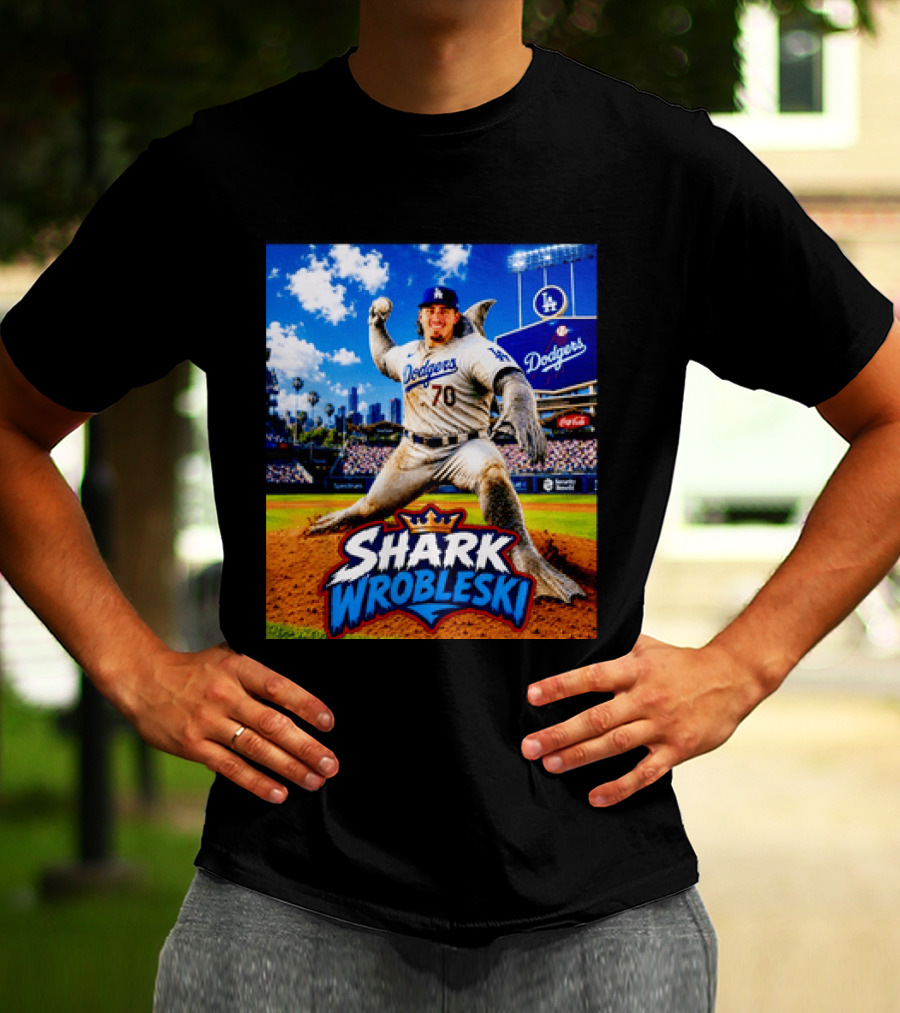 Shark Wrobleski Los Angeles Dodgers No 70 Iconic Baseball Player Fantasy T-Shirt