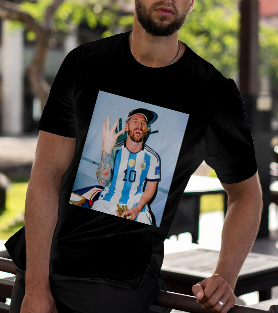 Lionel Messi Smoking Cigarette T-Shirt