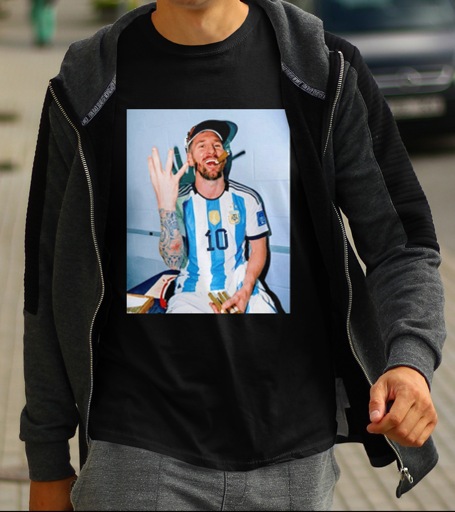 Lionel Messi Smoking Cigarette T-Shirt