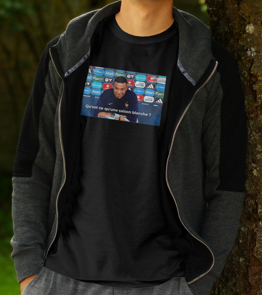 UEFA 2025 Mbappé Qu'est Ce Qu'une Saison Blanche BeanymanSports T-Shirt