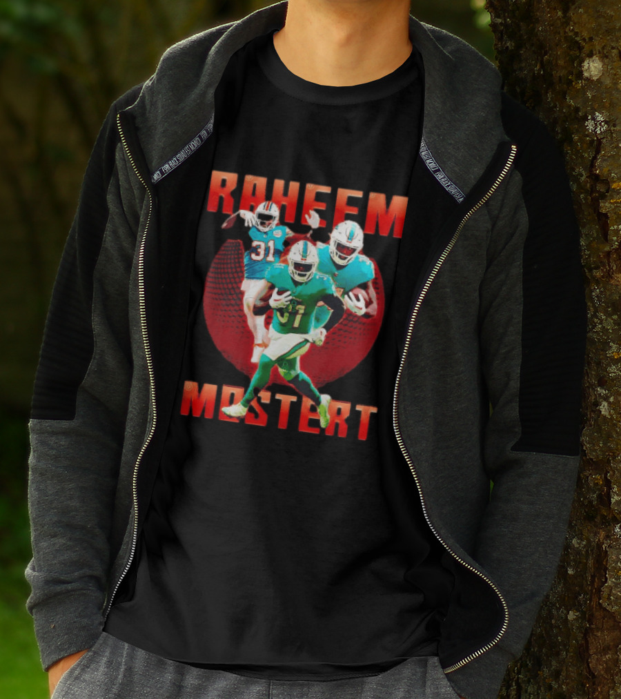 Raheem Mostert Miami Dolphins Football Running Back Action T-Shirt