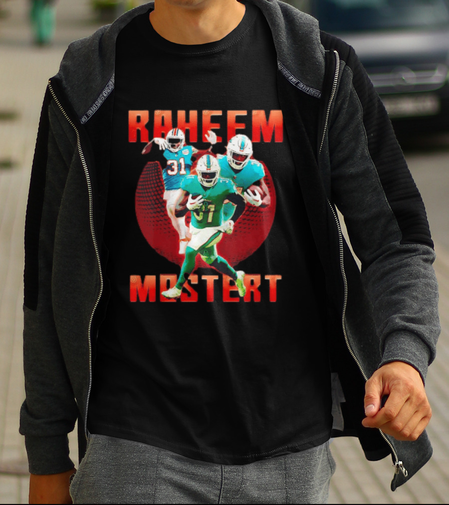 Raheem Mostert Miami Dolphins Football Running Back Action T-Shirt