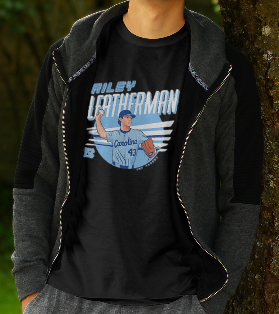 North Carolina Tar Heels Riley Leatherman Baseball Carolina 43 T-Shirt