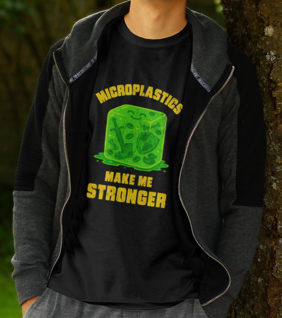 Microplastics Make Me Stronger Gelatinous Block Sword Shield Boot T-Shirt