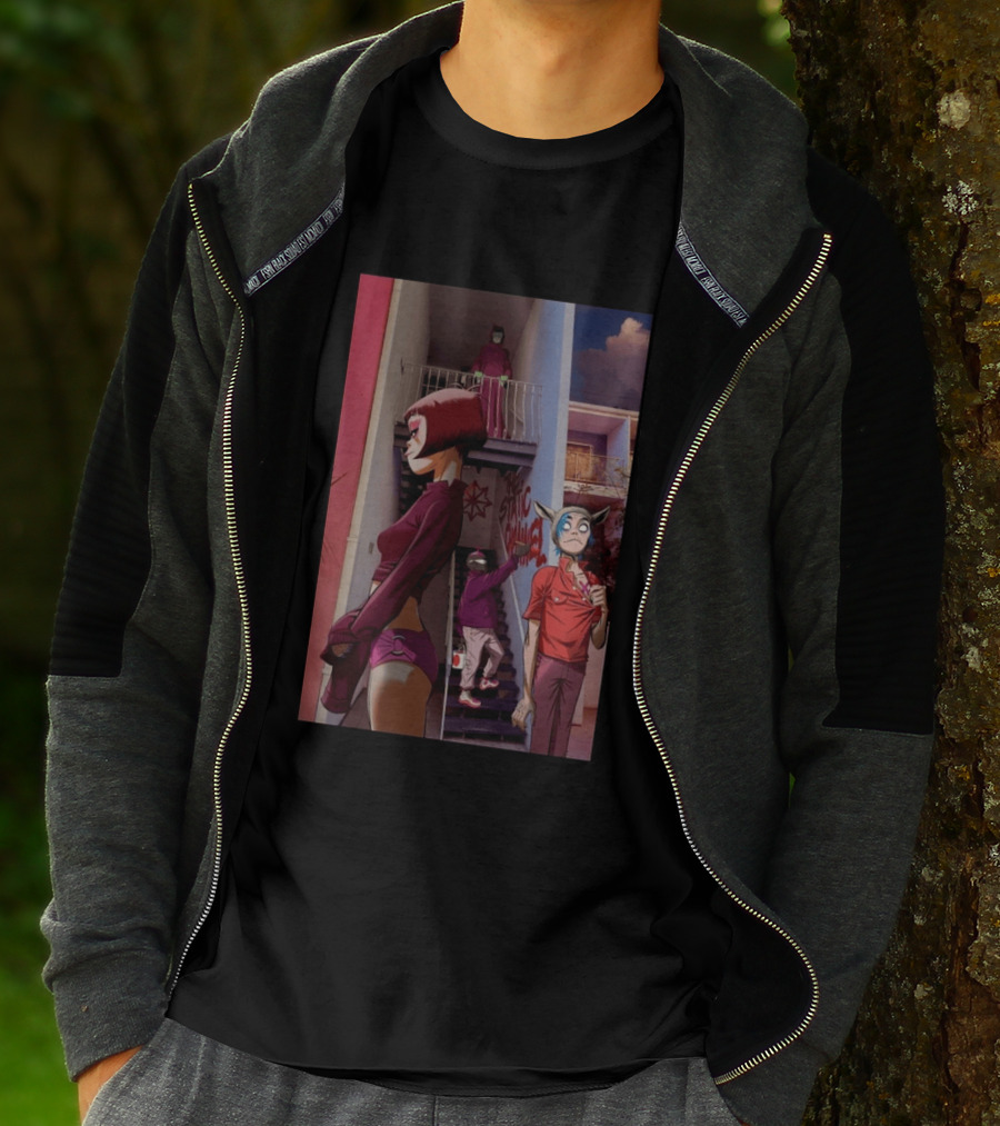 GORILLAZ The Stainz Staircase Characters T-Shirt