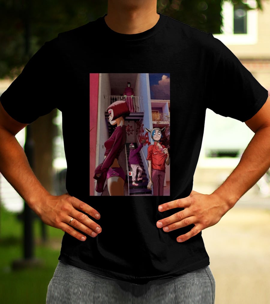 GORILLAZ The Stainz Staircase Characters T-Shirt