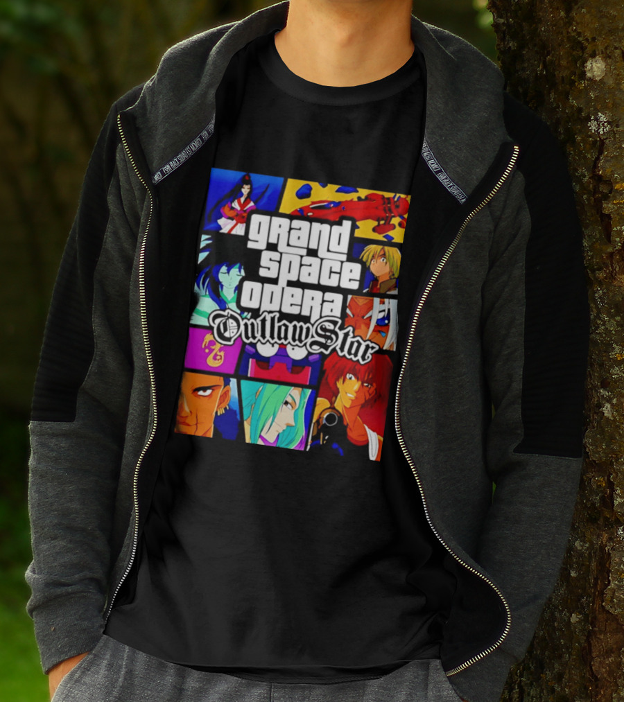 Grand Space Opera Outlaw Star Anime Characters Collage T-Shirt