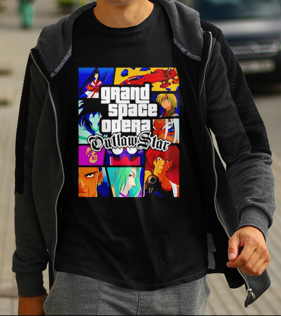 Grand Space Opera Outlaw Star Anime Characters Collage T-Shirt