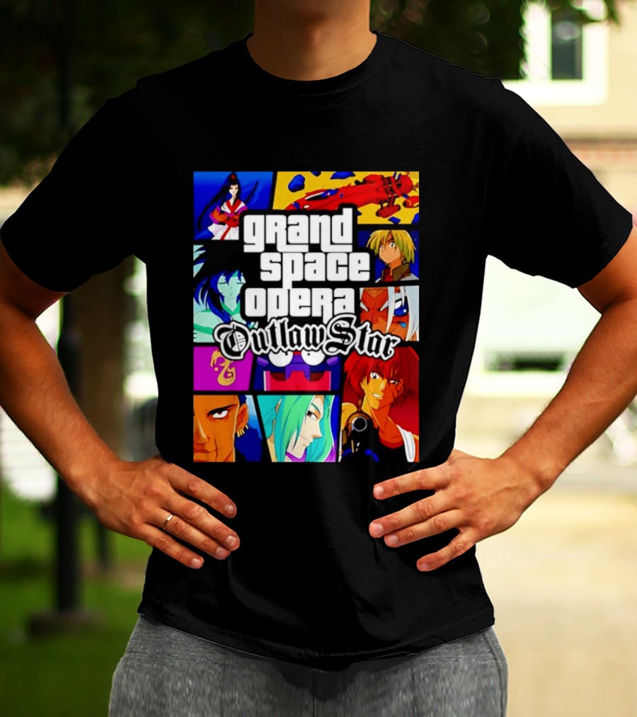 Grand Space Opera Outlaw Star Anime Characters Collage T-Shirt