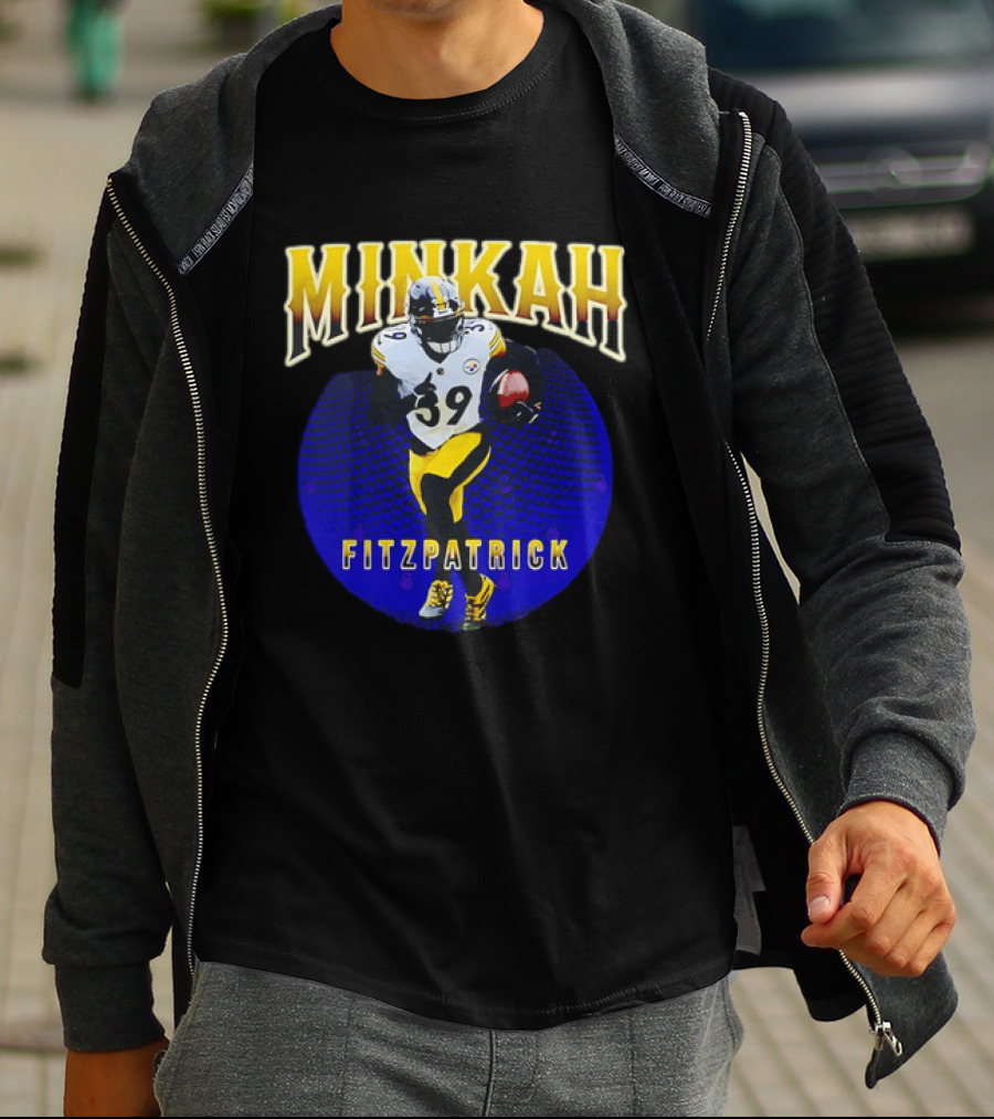 Minkah Fitzpatrick Steelers Number 39 Running Football T-Shirt