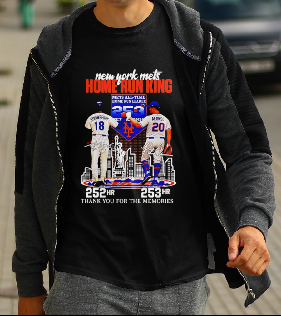 New York Mets Home Run King Celebration Darryl Strawberry And Pete Alonso Thank You For The Memories T-Shirt