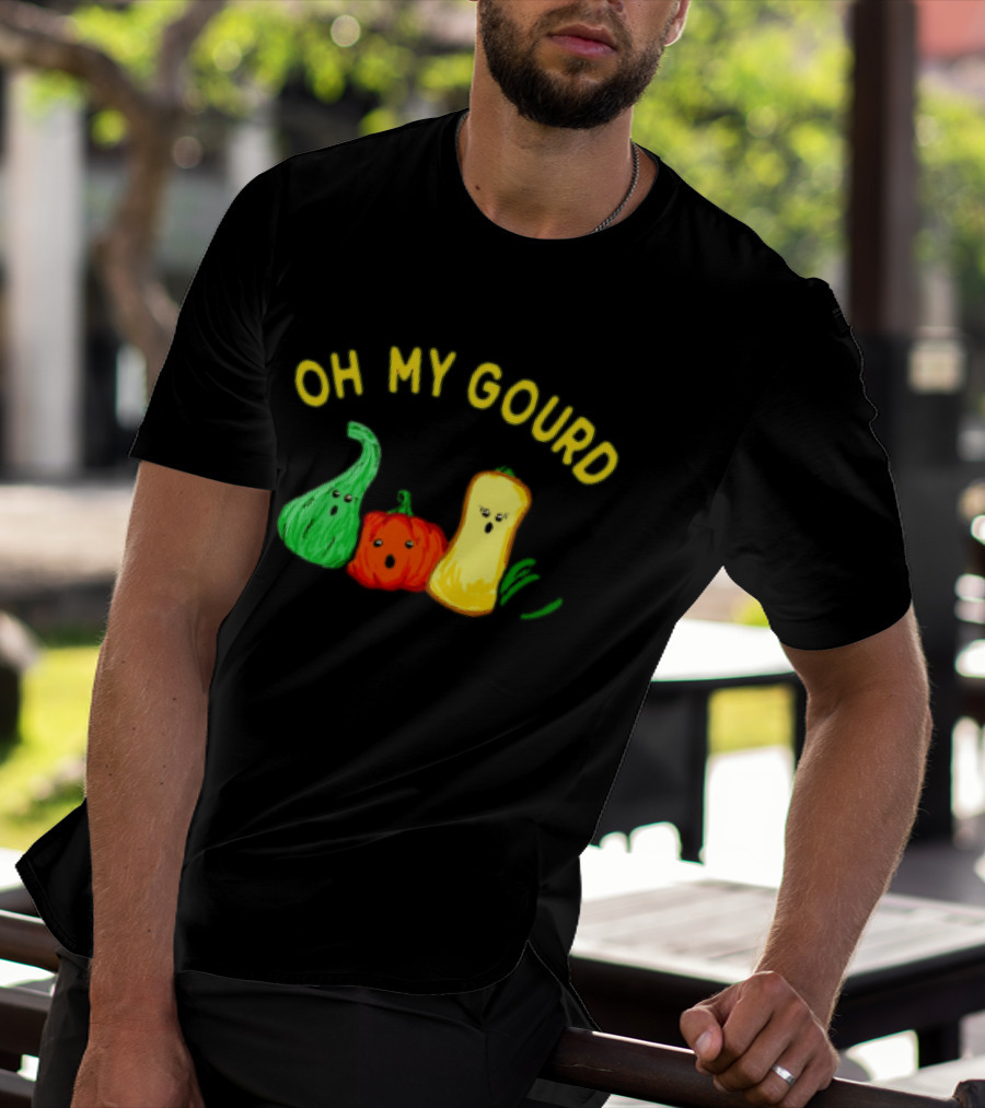 Oh My Gourd Funny Vegetable Trio Playful Pun T-Shirt