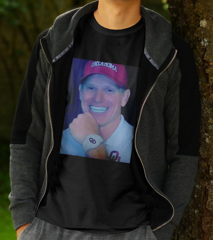 Oklahoma Sooners Brent Venables Smiling With Grill And OU T-Shirt