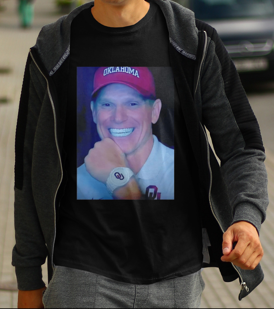 Oklahoma Sooners Brent Venables Smiling With Grill And OU T-Shirt