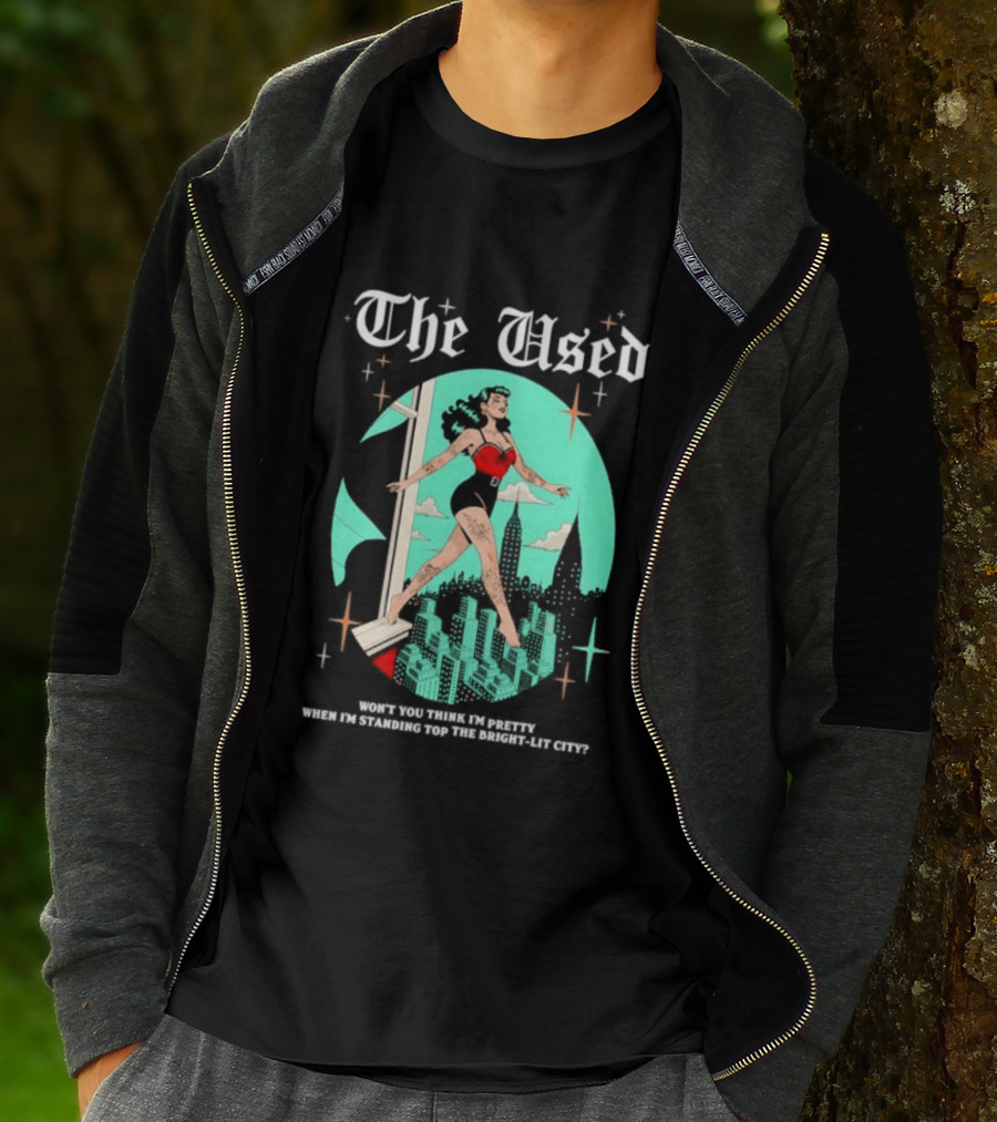 The Used Won't You Think I'm Pretty When I'm Standing Top The Bright Lit City Retro Aesthetic T-Shirt