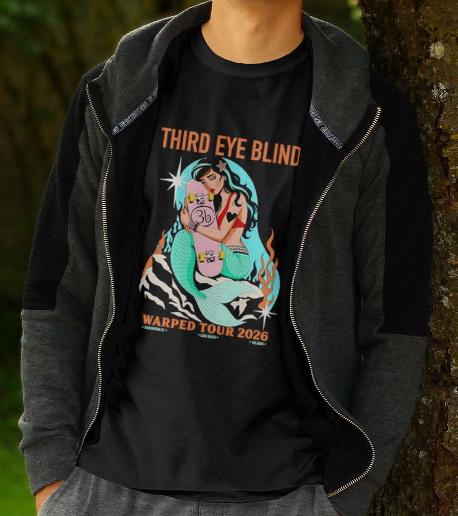 Third Eye Blind 2026 Warped Tour Mermaid Skater T-Shirt