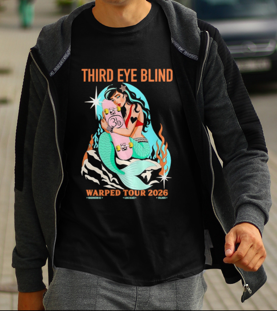 Third Eye Blind 2026 Warped Tour Mermaid Skater T-Shirt