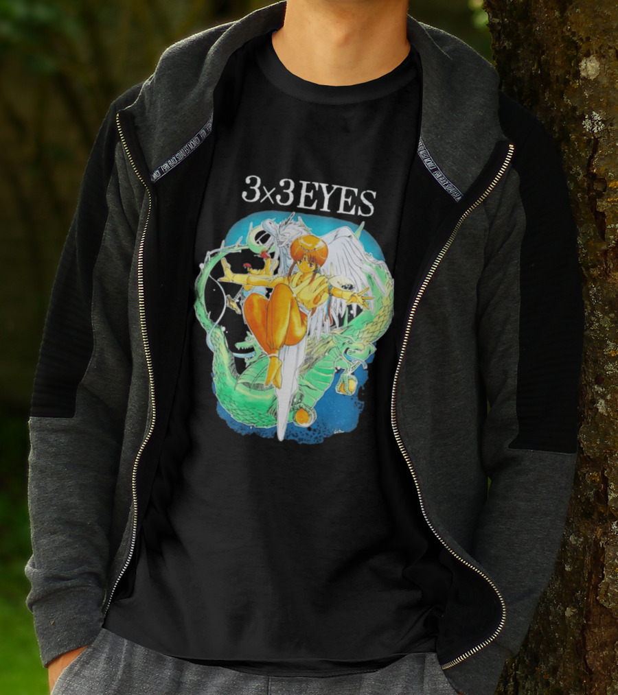 3×3 EYES Pai And Yakumo Winged Warrior Combat Scene T-Shirt