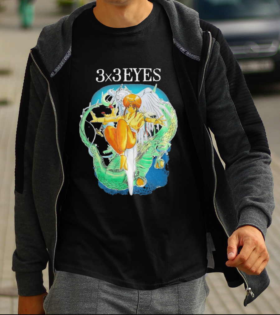 3×3 EYES Pai And Yakumo Winged Warrior Combat Scene T-Shirt