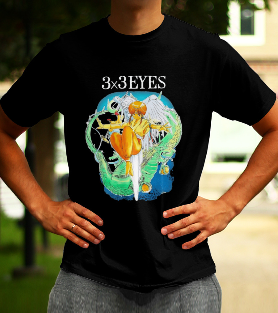 3×3 EYES Pai And Yakumo Winged Warrior Combat Scene T-Shirt