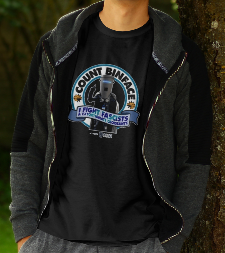 Vote Count Binface I Fight Fascists Extortionate Croissants T-Shirt