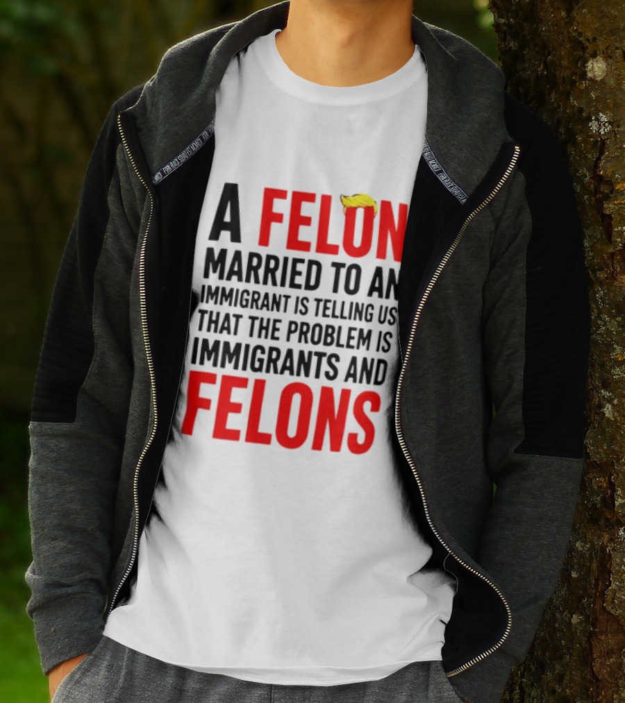 A Felon Married To An Immigrant Is Telling Us The Problem Is Immigrants And Felons T-Shirt
